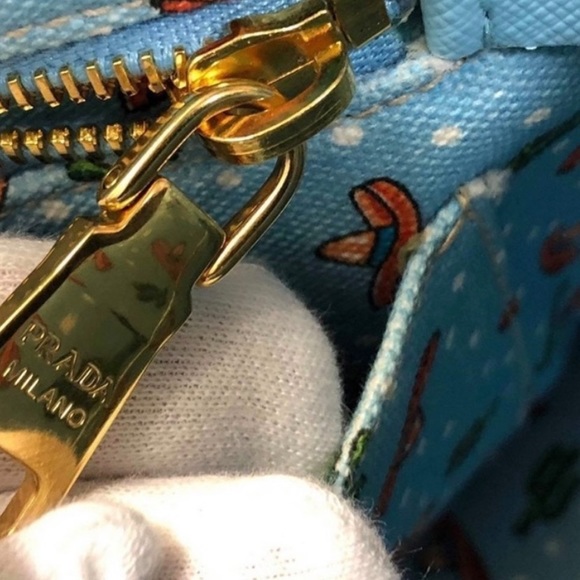 PRADA - Sombrero Print Small Canapa Tote Bag -RARE - Picture 10 of 14